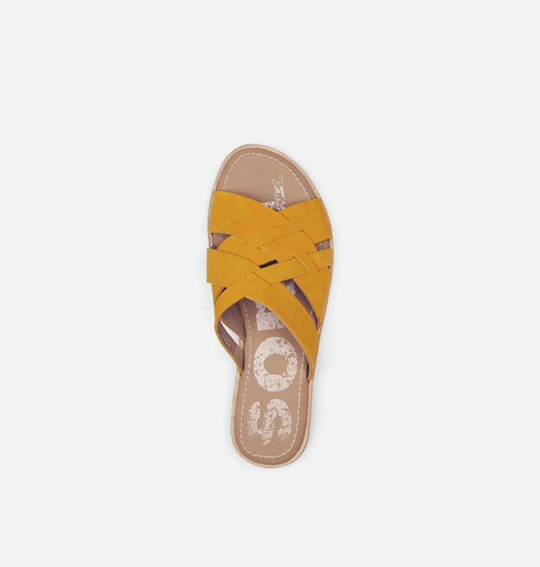 Womens Slides Yellow - Sorel Ella™ Sandal - 769-HANPEX